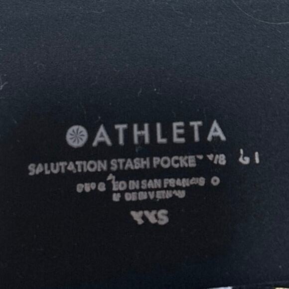 Athleta Salutation Stash Pocket 7/8 Tight Black Colorblock Leggings Pants XXS - Picture 5 of 5